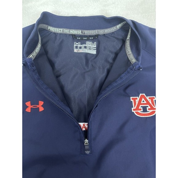 AUBURN TIGERS Under Armour War Eagle Pullover 1/4 Zip Jacket Navy Mens Small - Picture 3 of 7